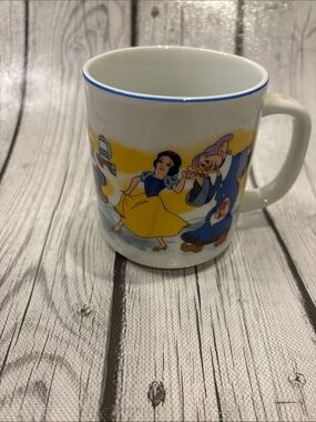 Disney Snow White Ceramic Mug with Yellow and Blue Accents vintage
